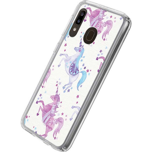 Cat Coq Purple Unicorns Galaxy A20 Clear Case